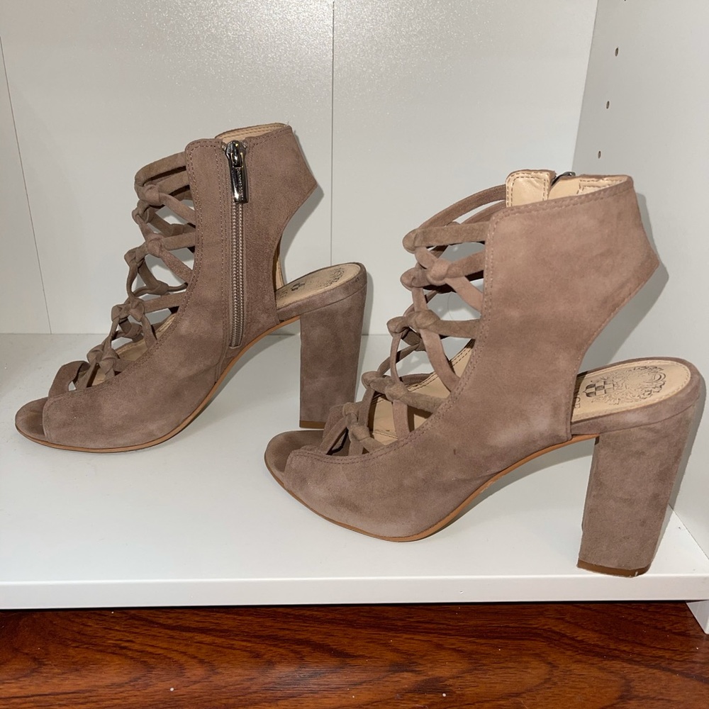 Vince Camuto suede brown heels